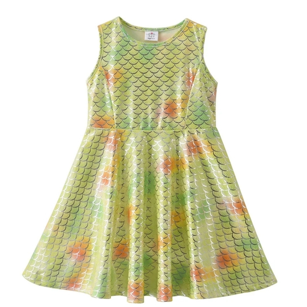 VIKITA Summer Sleeveless Dress Children Mermaid Dress